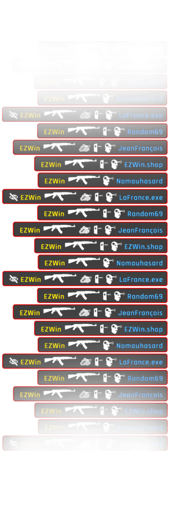 Barre de feed de kills sur Call of Duty montrant les performances des joueurs utilisant EZWIN