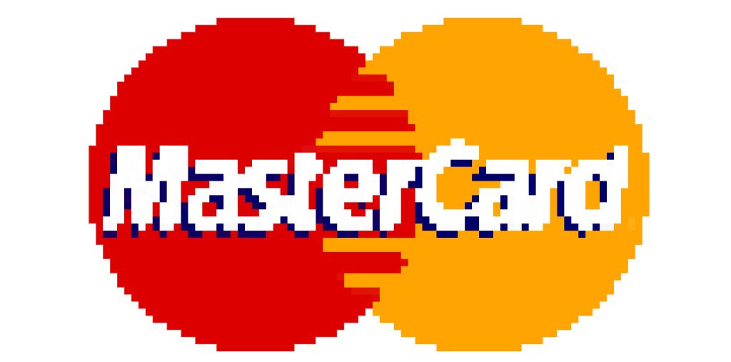 Logo de la société de cartes de crédit Mastercard version pixelisé